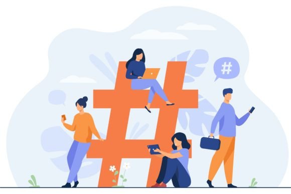 Download Tiny People Near Hashtag for Social Medi - Social Collection