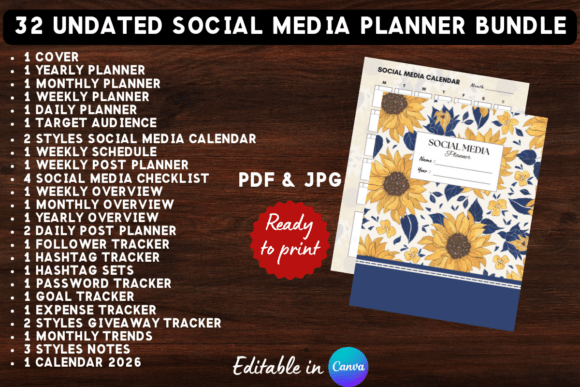 Download Printable Social Media Planner Bundle - Social Collection