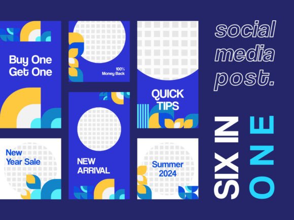 Download 6 Media Social Templates Blue Themes V2 - Social Collection