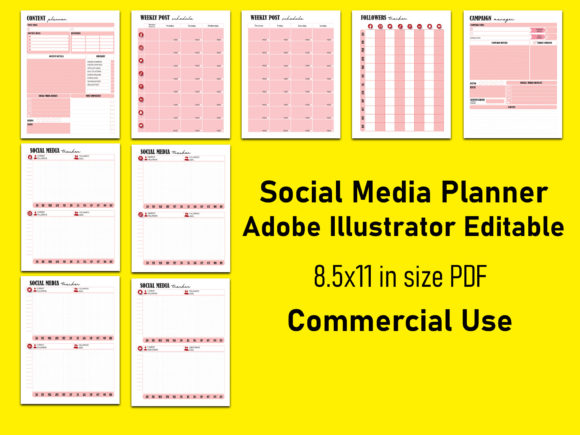 Download Social Media Planner Pink - Social Collection