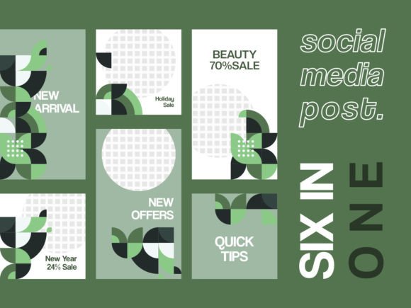 Download 6 Media Social Templates Green Themes V1 - Social Collection