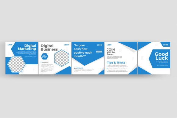 Download Set of Social Media Marketing Carousel - Social Collection