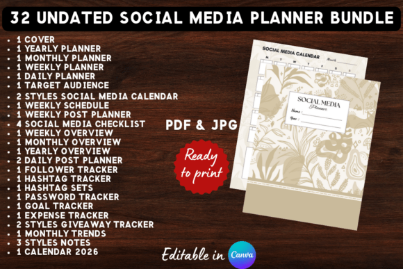 Download Printable Social Media Planner Bundle - Social Collection