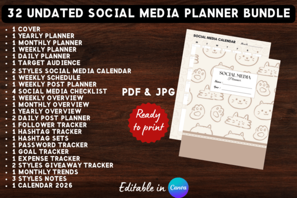 Download Printable Social Media Planner Bundle - Social Collection