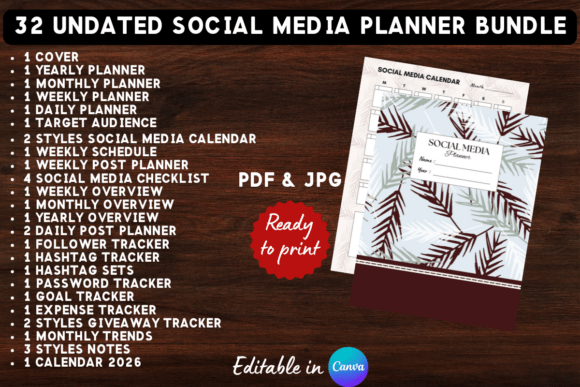 Download Printable Social Media Planner Bundle - Social Collection
