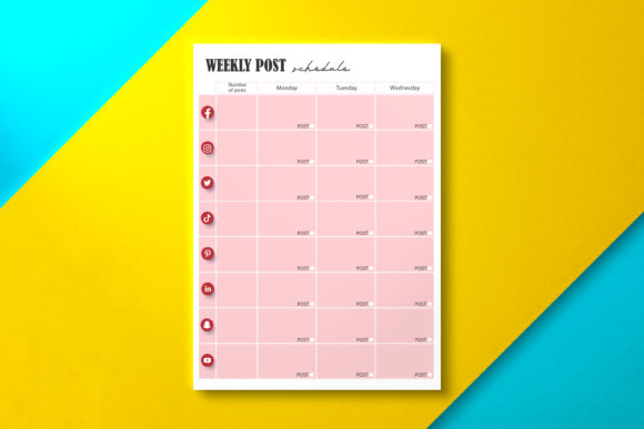 Download Weekly Social Media Post Schedule, KDP - Social Collection