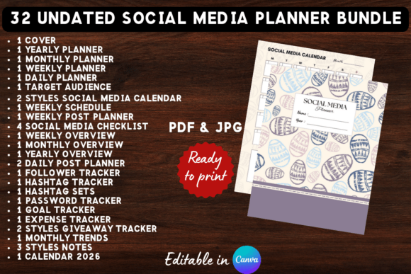 Download Printable Social Media Planner Bundle - Social Collection