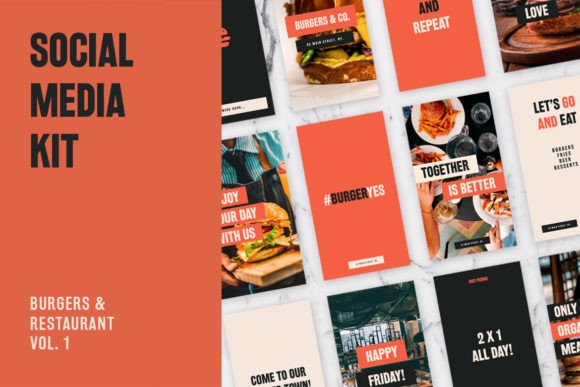 Download Burger &amp; Restaurant Social Media Kit - Social Collection