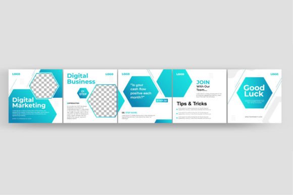 Download Set of Social Media Marketing Carousel - Social Collection