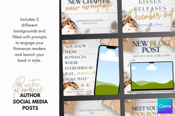 Download Canva Romance Author Social Templates - Social Collection