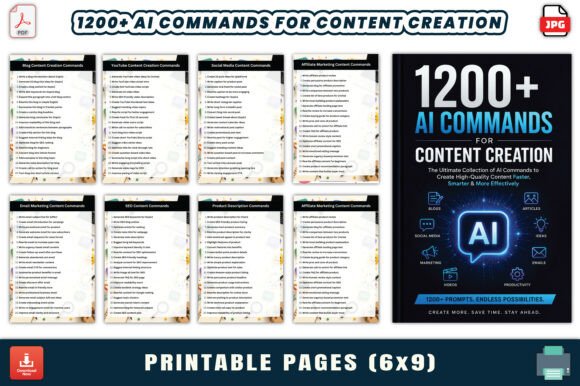 Download 1200+ AI Commands for Content Creation - Content creation Collection
