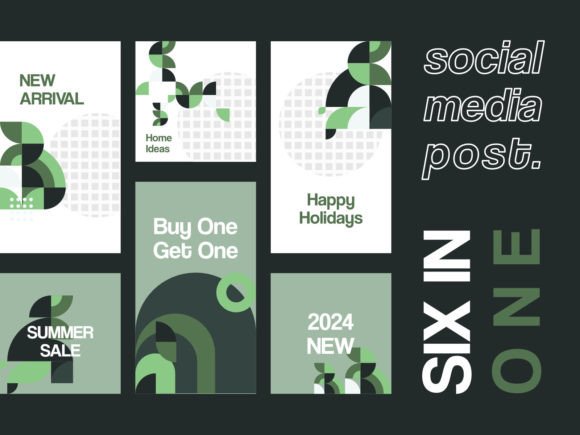 Download 6 Media Social Templates Green Themes V2 - Social Collection